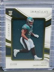 Jalen Carter #24 Football Cards 2023 Panini Immaculate Clearly Immaculate Rookie Jersey Prices