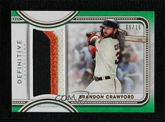 Brandon Crawford [Green] Baseball Cards 2022 Topps Definitive Jumbo Relic Collection Prices