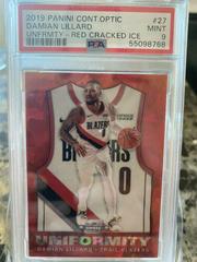 Damian Lillard [Red Cracked Ice] Basketball Cards 2019 Panini Contenders Optic Uniformity Prices