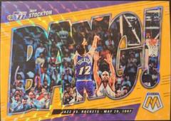 John Stockton [Orange Fluorescent] #8 Basketball Cards 2021 Panini Mosaic Bang Prices