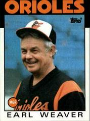 Earl Weaver #321 Baseball Cards 1986 Topps Prices