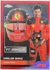 Carlos Sainz [Red Refractor] #AM-CS Racing Cards 2023 Topps Chrome Formula 1 Armour Prices