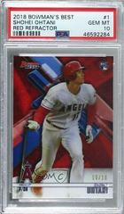 Shohei Ohtani [Red Refractor] #1 Baseball Cards 2018 Bowman's Best Prices