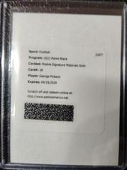 George Pickens [Gold] Football Cards 2022 Panini Black Rookie Signature Materials Prices