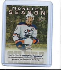 Connor McDavid [Gold] #MS-59 Hockey Cards 2023 Upper Deck Monster Season Prices