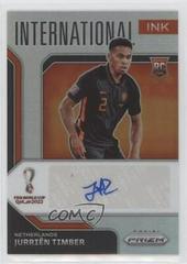 Jurrien Timber [Silver Prizm] Soccer Cards 2022 Panini Prizm World Cup International Ink Autograph Prices
