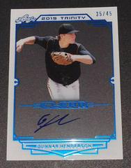 Gunnar Henderson [Platinum Foil] #CA-GH1 Baseball Cards 2019 Leaf Trinity Clear Autograph Prices