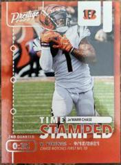 Ja'Marr Chase [Orange] #TS-9 Football Cards 2022 Panini Prestige Time Stamped Prices