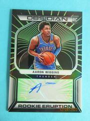 Aaron Wiggins [Green] #RES-AAW Basketball Cards 2021 Panini Obsidian Rookie Eruption Signatures Prices