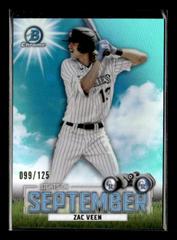 Zac Veen [Aqua] #SOS-10 Baseball Cards 2023 Bowman Sights on September Prices