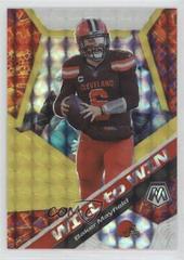 Baker Mayfield [Gold Fluorescent] #WW19 Football Cards 2020 Panini Mosaic Will to Win Prices
