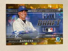 Brandon Barriera [Autograph Gold Atomic] #BDN-8 Baseball Cards 2022 Bowman Draft Night Prices