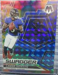 Lamar Jackson [Blue] #SW-5 Football Cards 2022 Panini Mosaic Swagger Prices