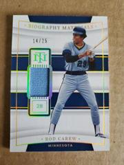 Rod Carew [Holo Gold] #BIO-RC Baseball Cards 2022 Panini National Treasures Biography Materials Prices