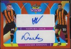 Harvey Vale , Xavier Simons [Orange] Soccer Cards 2022 Leaf Vivid Dual Autographs Prices
