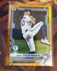 Ricky Tiedemann [Orange Foil] #BD-89 Baseball Cards 2021 Bowman Draft 1st Edition Prices