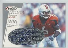 Santana Moss [Silver] Football Cards 2001 Sage Autographs Prices