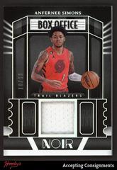 Anfernee Simons #BOM-AFS Basketball Cards 2022 Panini Noir Box Office Memorabilia Prices