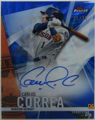 Carlos Correa [Blue Wave Refractor] #FA-CC Baseball Cards 2017 Topps Finest Autographs Prices