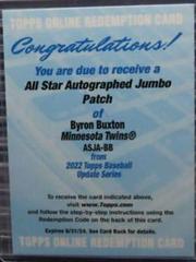 Byron Buxton Baseball Cards 2022 Topps Update All Star Stitches Jumbo Patch Autographs Prices