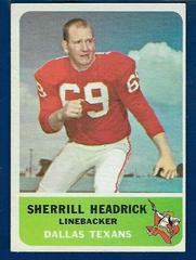 Sherrill Headrick #29 Football Cards 1962 Fleer Prices