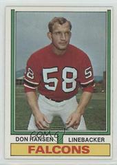 Don Hansen #3 Football Cards 1974 Topps Prices