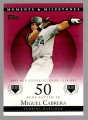 Miguel Cabrera [50 RBI] #110 Baseball Cards 2007 Topps Moments & Milestones Prices