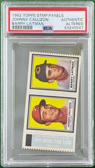 Johnny Callison [Barry Latman] Baseball Cards 1962 Topps Stamp Panels Prices