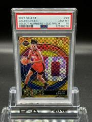 Jalen Green [Gold Prizm] Basketball Cards 2021 Panini Select Numbers Prices