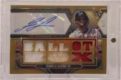 Ronald Acuna Jr. [Gold] #TTAR-RA4 Baseball Cards 2022 Topps Triple Threads Autograph Relic Prices