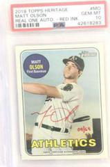 Matt Olson [Red Ink] #MO Baseball Cards 2018 Topps Heritage Real One Autographs Prices