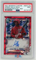 Jeremy De La Rosa [Red Refractor] #BSPA-JDE Baseball Cards 2021 Bowman Sapphire Autographs Prices