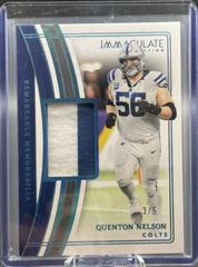 Quenton Nelson #15 Football Cards 2023 Panini Immaculate Remarkable Memorabilia Prices