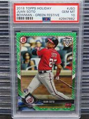Juan Soto [Green Festive] #THJSO Baseball Cards 2018 Topps Holiday Bowman Prices