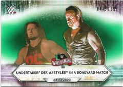 Undertaker def. AJ Styles in a Boneyard Match [Light Green] Wrestling Cards 2021 Topps WWE Prices