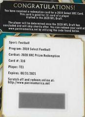 Cole Kmet Football Cards 2019 Panini Select 2020 Xrc Prizm Redemption Prices