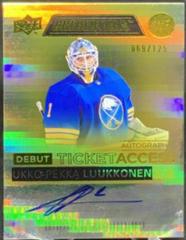 Ukko Pekka Luukkonen [Yellow] Hockey Cards 2021 Upper Deck Credentials Debut Ticket Access Autographs Prices