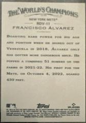 Francisco Alvarez #RDV-11 Baseball Cards 2023 Topps Allen & Ginter Rookie Design Variation Mini Prices