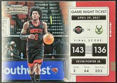 Kevin Porter Jr. Basketball Cards 2021 Panini Contenders Game Night Ticket Prices