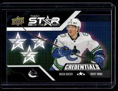 Brock Boeser Hockey Cards 2022 Upper Deck Credentials 3rd Star of the Night Prices