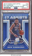 Ben Simmons #25 Basketball Cards 2019 Panini Contenders Optic Playing the Numbers Game Prices