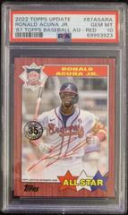 Ronald Acuna Jr. [Red] #87BA-RA Baseball Cards 2022 Topps Update 1987 Autographs Prices