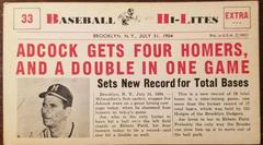 Adcock Gets Four #33 Baseball Cards 1960 NU Card Baseball Hi Lites Prices