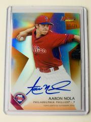 Aaron Nola [Orange Refractor] #ANO Baseball Cards 2015 Bowman's Best of Autographs Prices