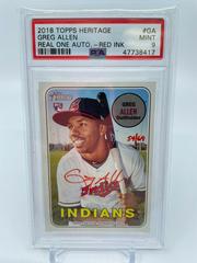 Greg Allen [Red Ink] #GA Baseball Cards 2018 Topps Heritage Real One Autographs Prices