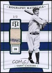 Tony Lazzeri [Green] Baseball Cards 2022 Panini National Treasures Biography Materials Prices