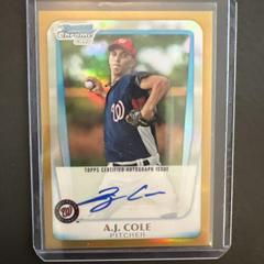 A. J. Cole [Gold Refractor] #BCP160 Baseball Cards 2011 Bowman Chrome Prospects Prices