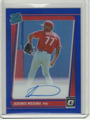 Adonis Medina [Blue] #RRS-AM Baseball Cards 2021 Panini Donruss Optic Rated Rookie Signatures Prices