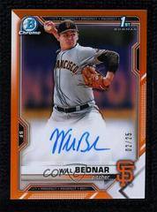 Will Bednar [Gold Wave Refractor] #CDA-WB Baseball Cards 2021 Bowman Draft Pick Chrome Autographs Prices