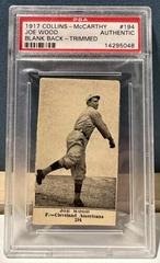 Joe Wood [Blank Back] #194 Baseball Cards 1917 Collins McCarthy Prices